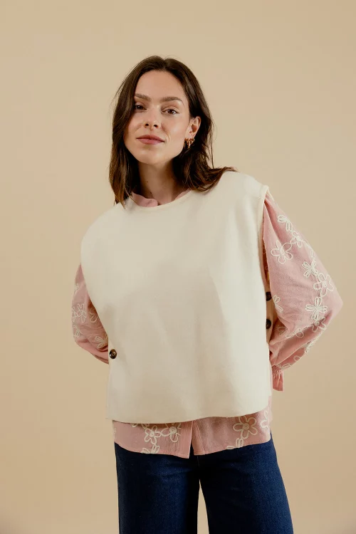 Oscar - Pull sans manches beige