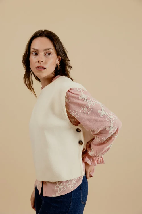 Oscar - Pull sans manches beige – Image 2