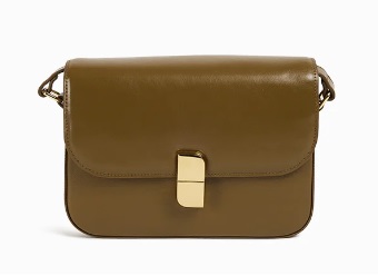 Sac porté travers Alice en cuir glacé.